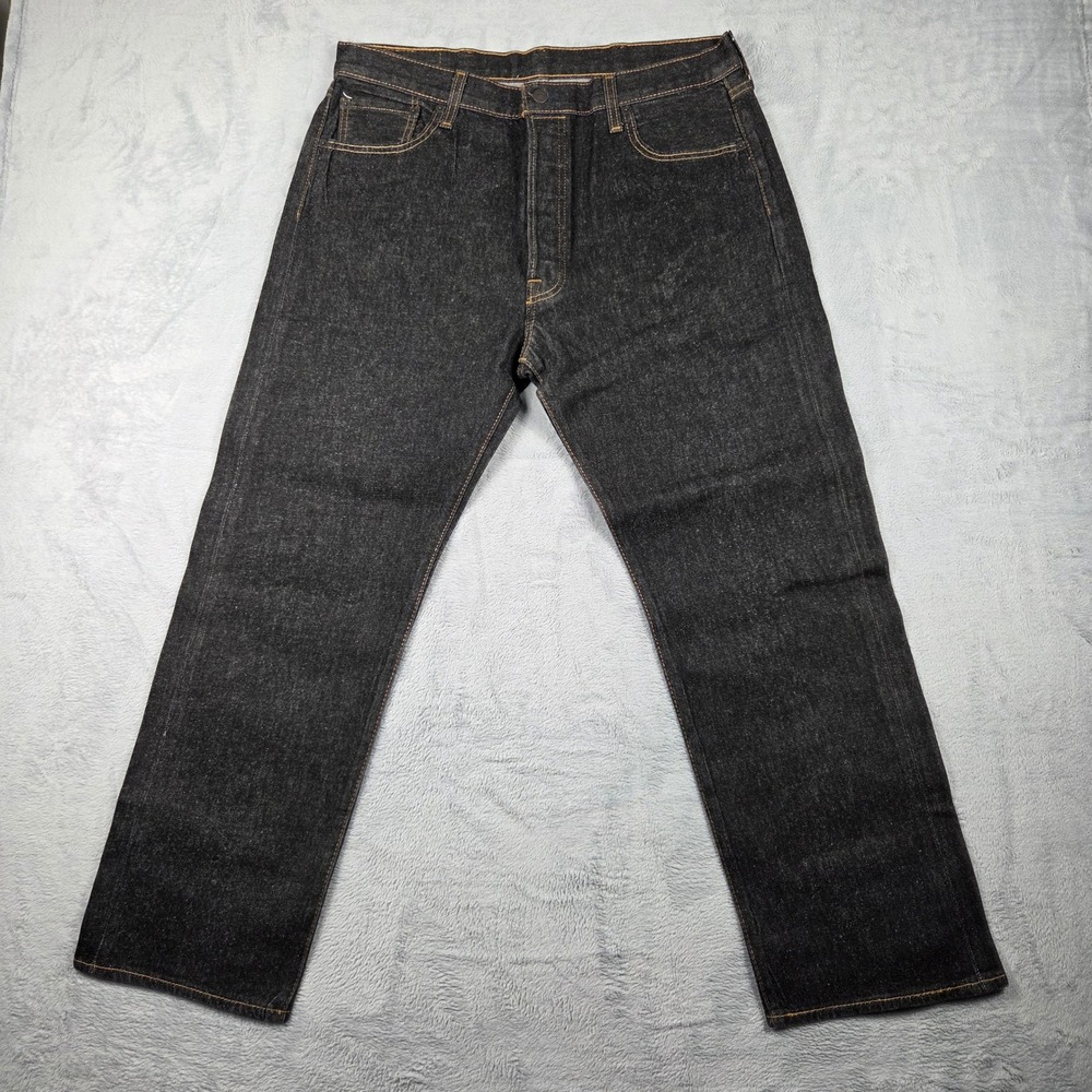 Levi's 501 Original Fit Jeans Mens 38x32 Black Excellent Button Fly Straight Leg